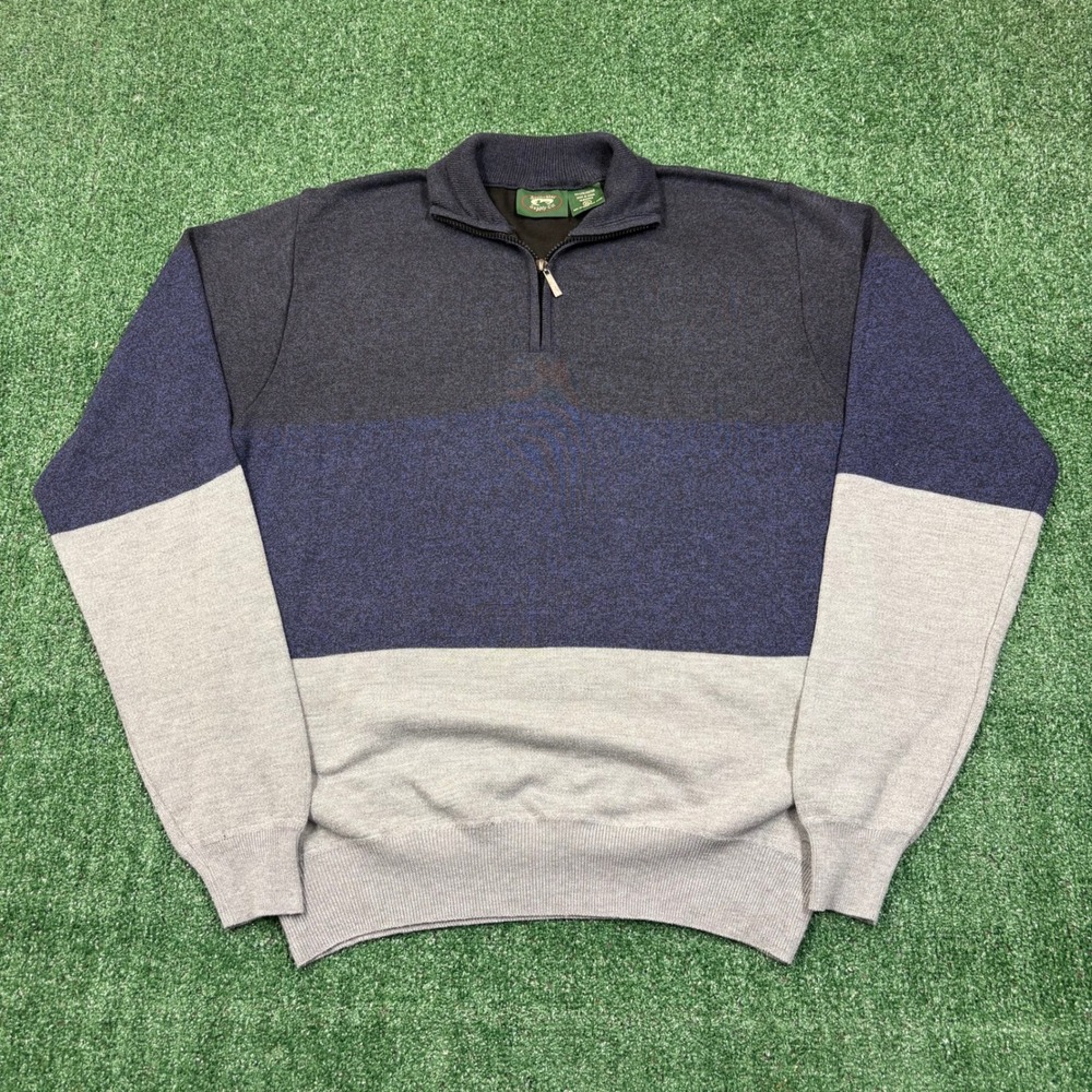 Vintage Stillwater Supply Co Quarter Zip Sweater Colorblock Mens XL